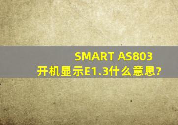 SMART AS803 开机显示E1.3什么意思?