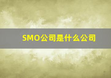 SMO公司是什么公司