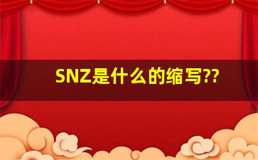 SNZ是什么的缩写??