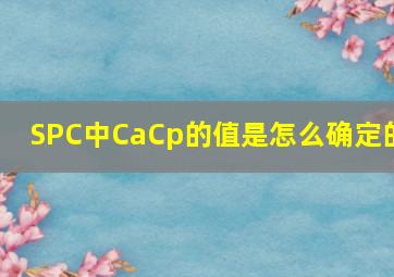 SPC中Ca、Cp的值是怎么确定的