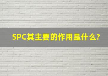 SPC其主要的作用是什么?