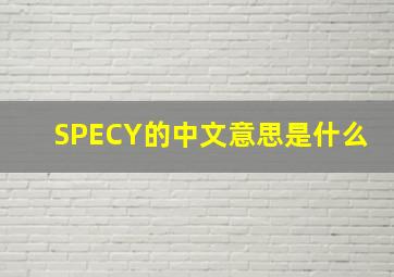 SPECY的中文意思是什么