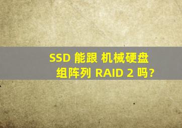 SSD 能跟 机械硬盘 组阵列 RAID 2 吗?