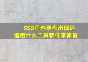 SSD固态硬盘出现坏道用什么工具软件来修复