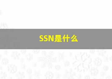SSN是什么