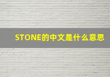 STONE的中文是什么意思(