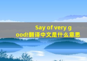 Say of very good!翻译中文是什么意思