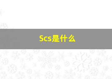 Scs是什么