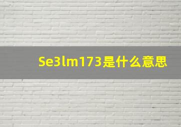 Se3lm173是什么意思