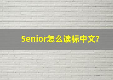 Senior怎么读标中文?