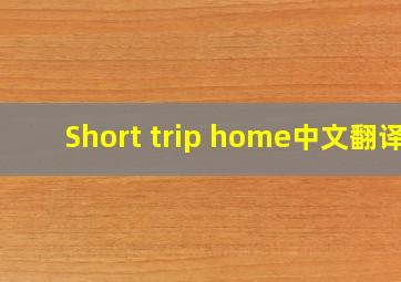 Short trip home中文翻译