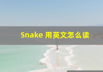 Snake 用英文怎么读
