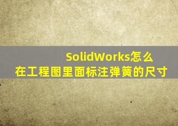 SolidWorks怎么在工程图里面标注弹簧的尺寸