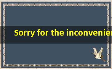 Sorry for the inconvenience caused是什么意思