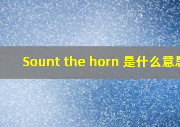 Sount the horn 是什么意思