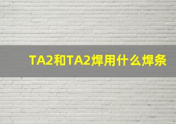 TA2和TA2焊用什么焊条