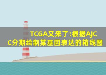 TCGA又来了:根据AJCC分期绘制某基因表达的箱线图