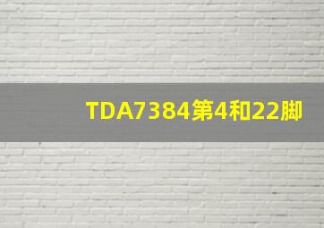 TDA7384第4和22脚