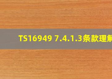 TS16949 7.4.1.3条款理解