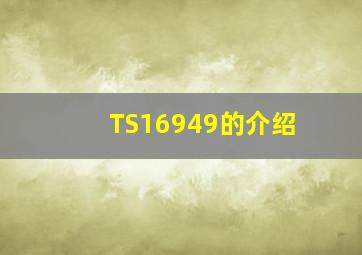 TS16949的介绍