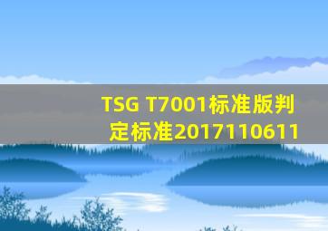 TSG T7001标准版(判定标准20171106)(1)(1)