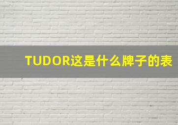 TUDOR这是什么牌子的表