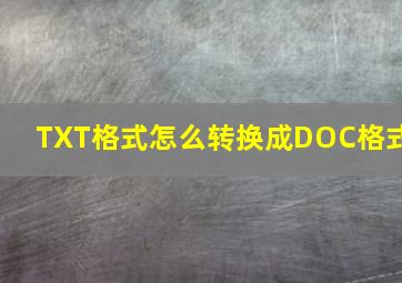 TXT格式怎么转换成DOC格式