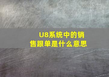 U8系统中的销售跟单是什么意思