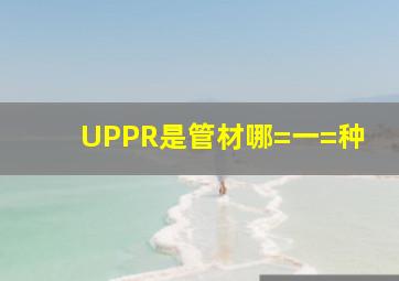 UPPR是管材哪=一=种