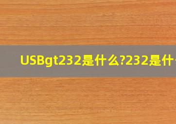 USB>232是什么?232是什么?
