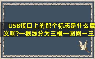 USB接口上的那个标志是什么意义啊?(一根线分为三根,一圆圈,一三角,...