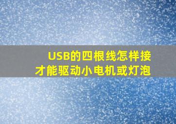 USB的四根线怎样接才能驱动小电机或灯泡(