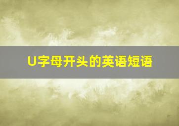 U字母开头的英语短语