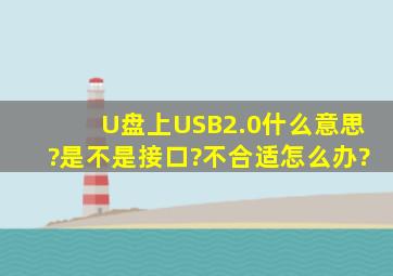 U盘上USB2.0什么意思?是不是接口?不合适怎么办?