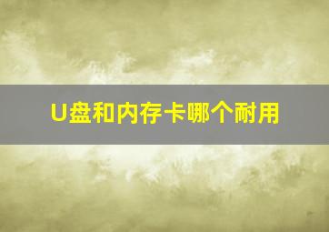 U盘和内存卡哪个耐用(