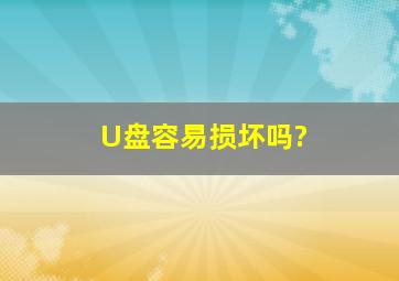 U盘容易损坏吗?