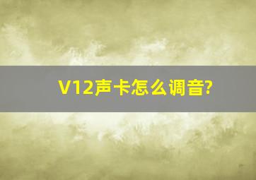 V12声卡怎么调音?