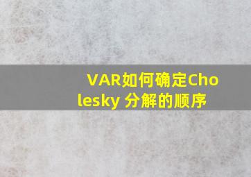 VAR如何确定Cholesky 分解的顺序