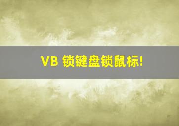 VB 锁键盘,锁鼠标!