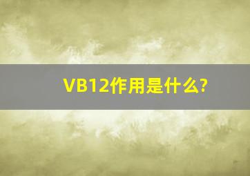 VB12作用是什么?