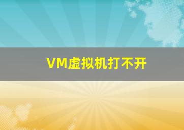 VM虚拟机打不开