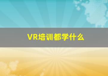 VR培训都学什么(