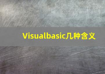 Visualbasic几种含义