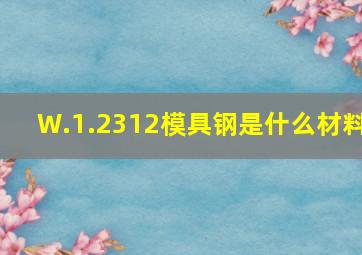 W.1.2312模具钢是什么材料