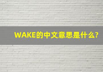 WAKE的中文意思是什么?