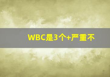 WBC是3个+严重不(