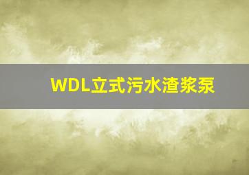 WDL立式污水渣浆泵