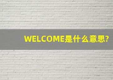 WELCOME是什么意思?