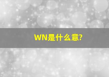 WN是什么意?