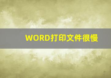 WORD打印文件很慢